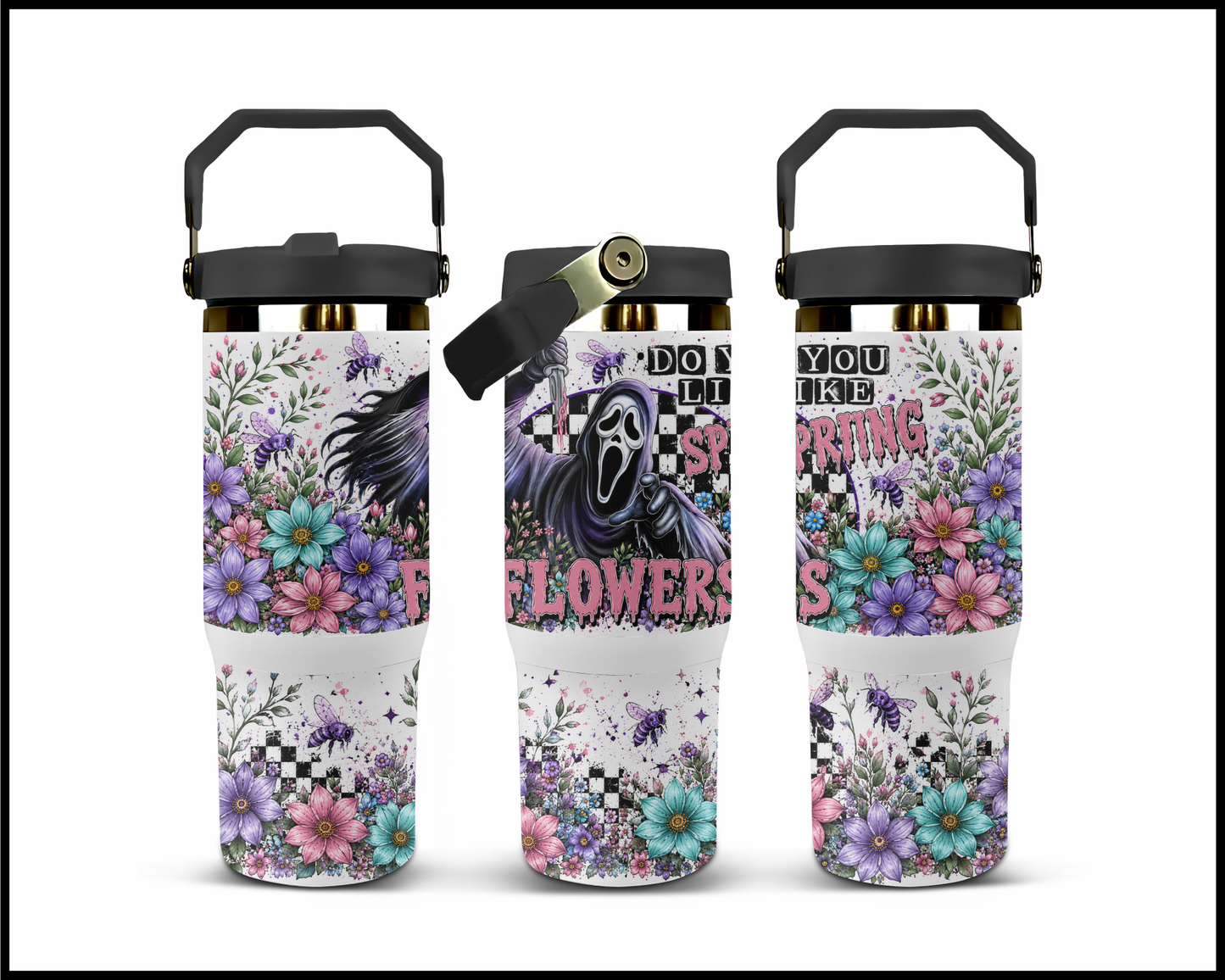 Do You Like Spring Flowers Big Guzzler Stainless Steel Tumbler (1124)