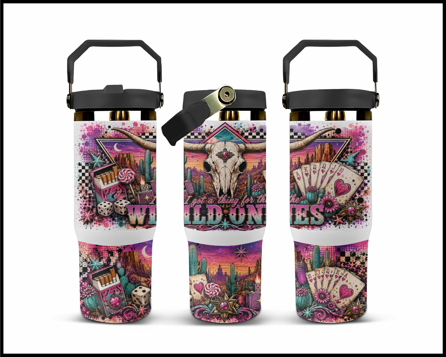 I Got A Thing For The Wild Ones Big Guzzler Stainless Steel Tumbler (1127)