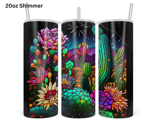 Starry Night Cactus Tumbler